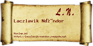 Laczlavik Nándor névjegykártya